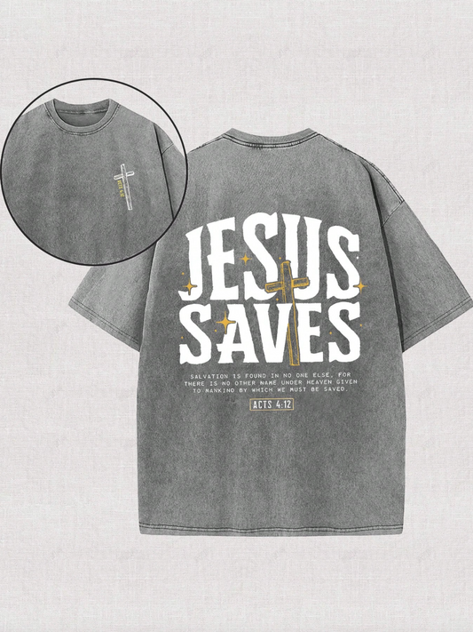 Jesus Saves Shirt Vintage Style Faith T-Shirt